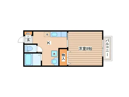 フィレンツェII(1K/1階)の間取り写真