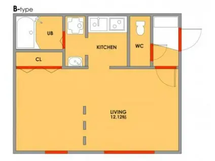 モデュロール赤坂(1K/3階)の間取り写真