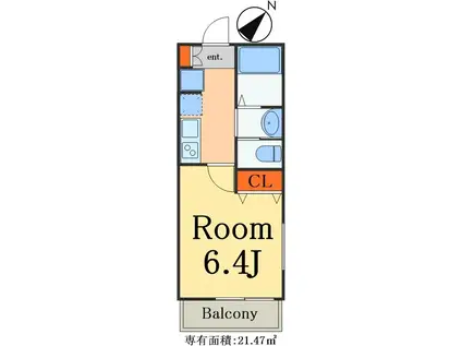 キャメル新鎌ヶ谷II(1K/1階)の間取り写真