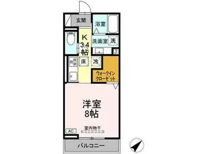 AXIS(1K/1階)の間取り写真