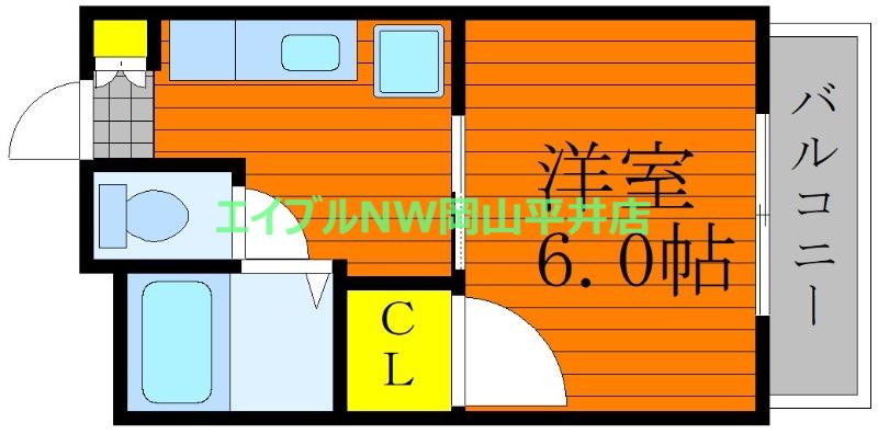 富田ハイツ(1K/3階)の間取り写真