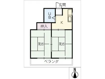 エクセランス稲島(2K/4階)の間取り写真