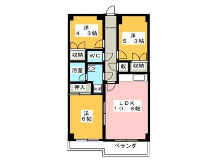 エスポワール(3LDK/1階)の間取り写真