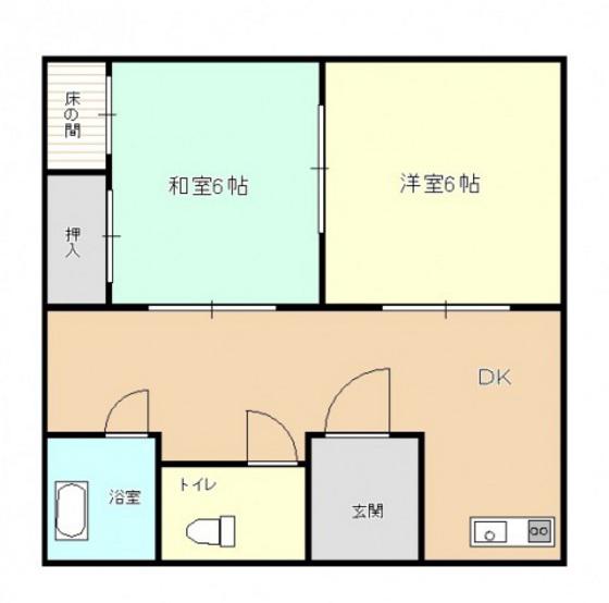 K39APARTMENT(2DK/2階)の間取り写真