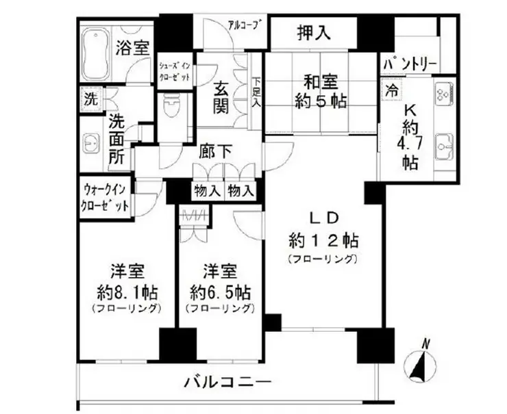 深沢ハウスD棟 9階階 間取り