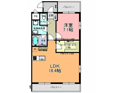 CHEZLESANGE(1LDK/5階)の間取り写真