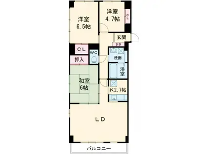 グランコート佐藤(3LDK/2階)の間取り写真