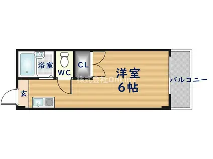 幸楽ハイツ(ワンルーム/3階)の間取り写真