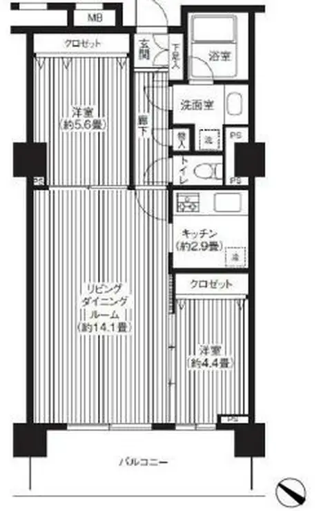 グランピラー高井戸 9階階 間取り