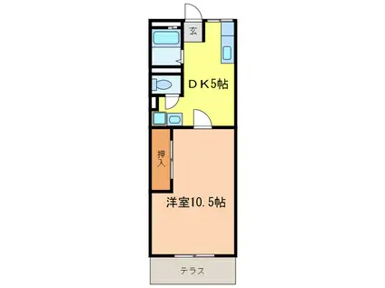 第一栄マンション(1DK/1階)の間取り写真