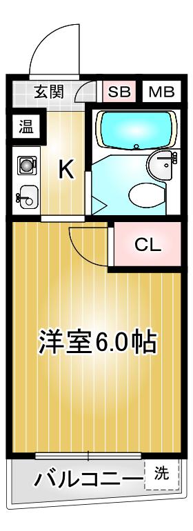 第100プロスパービル(ワンルーム/4階)の間取り写真