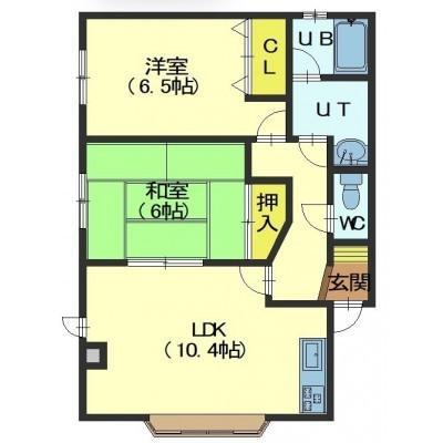 チェリーブロッサム日吉(2LDK/2階)の間取り写真