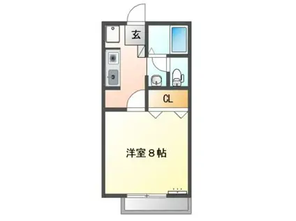 サンライフみやまえ(1K/2階)の間取り写真