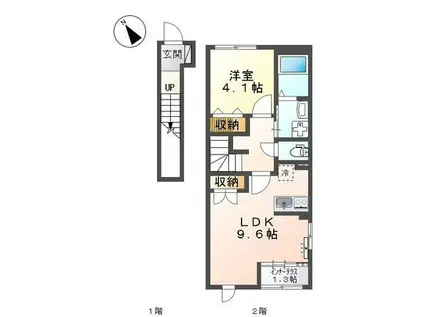 TORIANON.K(1LDK/1階)の間取り写真