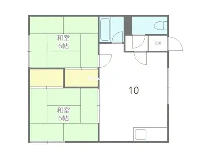オリンピアI(2LDK/1階)の間取り写真