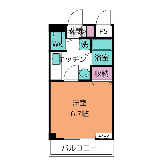 メゾンサンライズ(1K/2階)の間取り写真