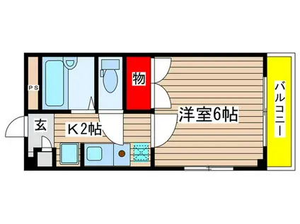 リバーサイドニイクラ(1K/2階)の間取り写真