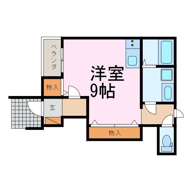 カーサ ビアンカ(ワンルーム/1階)の間取り写真