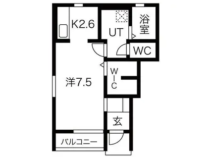 SUN PALACE北上I(1K/2階)の間取り写真