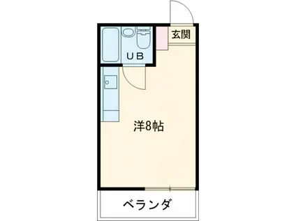 ビューティフルロマンス(ワンルーム/2階)の間取り写真