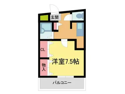 三和建設中山寺ビル(1K/3階)の間取り写真