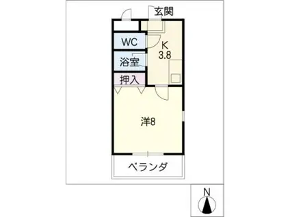 メゾン・ド・ビジュII(1K/1階)の間取り写真