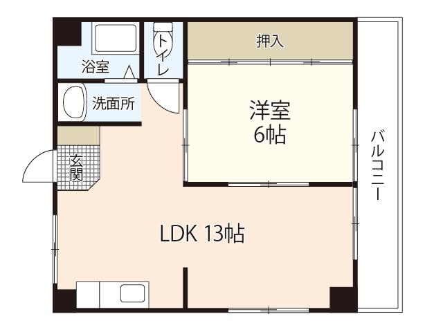 都ビル(1LDK/3階)の間取り写真