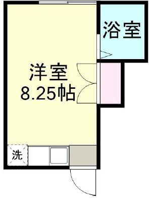 ヴィラ鶴新田 弐番館(ワンルーム/2階)の間取り写真