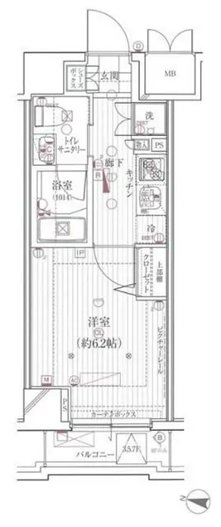 ライズコート大森町 2階階 間取り