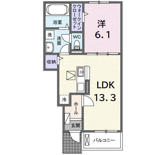 グレイスフル キノミヤ(1LDK/1階)の間取り写真