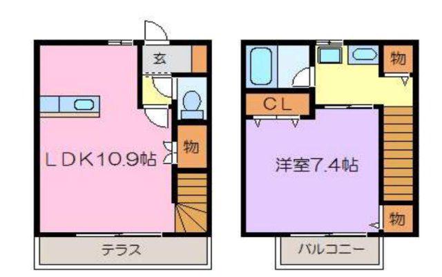ローズガーデン(1LDK/1階)の間取り写真
