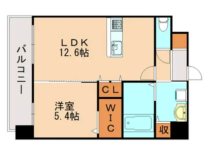 RISO CORE(1LDK/12階)の間取り写真