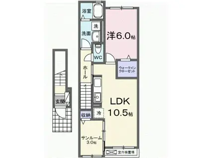 ル・グラン太田 I(1LDK/2階)の間取り写真