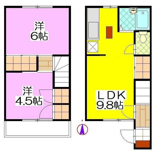 コーポモリヤ(2LDK/1階)の間取り写真