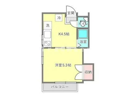 サンライズハイツ(1DK/2階)の間取り写真