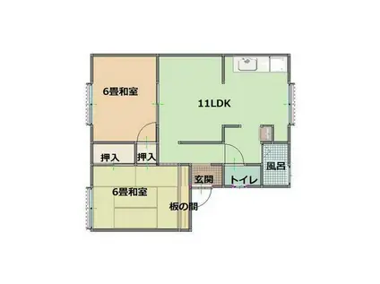 光タウニー(2LDK/2階)の間取り写真