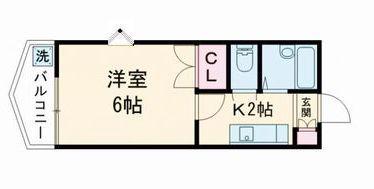 スカイプラザ新田(1K/7階)の間取り写真