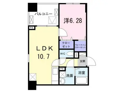  フィールドV 築地(1LDK/5階)の間取り写真