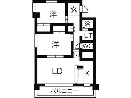 ロゼ・ロワール(2LDK/4階)の間取り写真