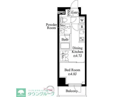 グランパセオ清澄白河II(1DK/5階)の間取り写真