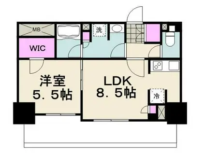 パークアクシス東陽町・親水公園(1LDK/6階)の間取り写真