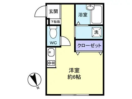 パラッツォ・オッティモ(ワンルーム/1階)の間取り写真