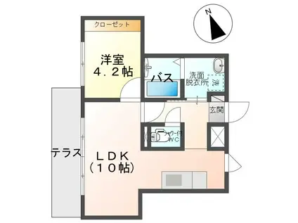 SAIN・K(1LDK/1階)の間取り写真