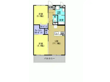 プレシャスコート弐番館(2LDK/2階)の間取り写真