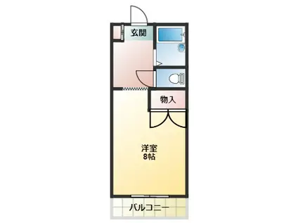 プリムローズヒル(1K/2階)の間取り写真