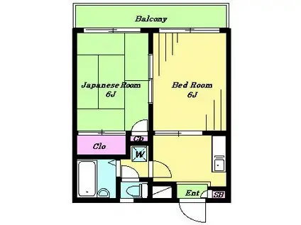 メゾン富士(2DK/3階)の間取り写真