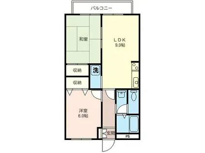 クレールリュー(2LDK/2階)の間取り写真