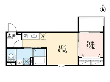 RH 小手指(1LDK/1階)の間取り写真