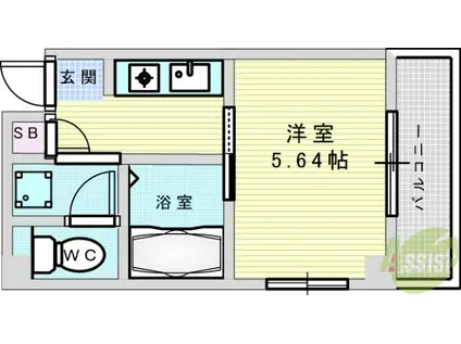 ハイツシグマ2(1K/2階)の間取り写真