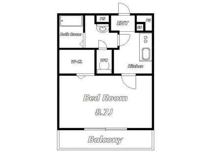 リブリ エテルナ(1K/1階)の間取り写真